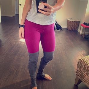 Alo yoga goddess legging. Fuchsia/ heather grey